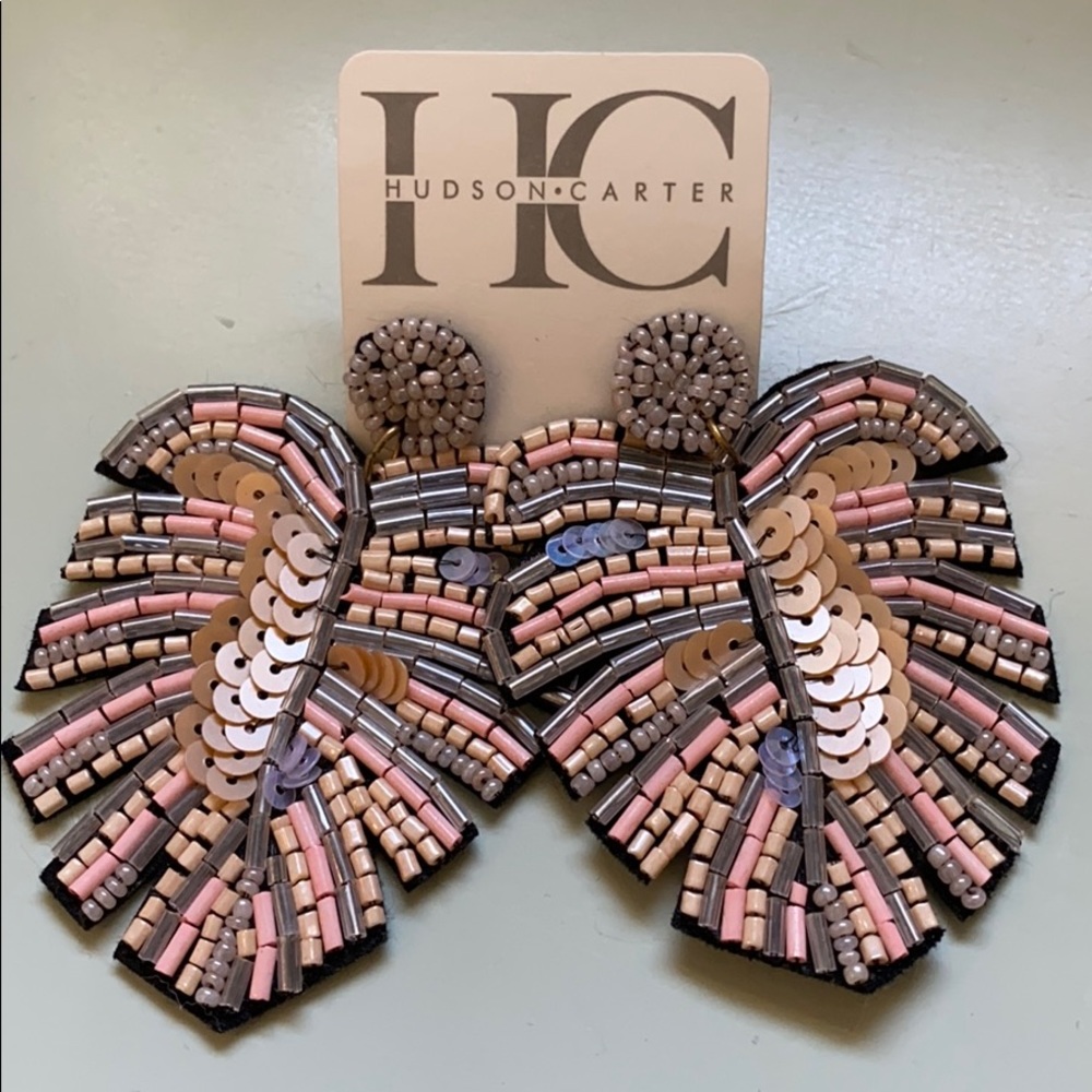Hudson Carter palm leaf earrings